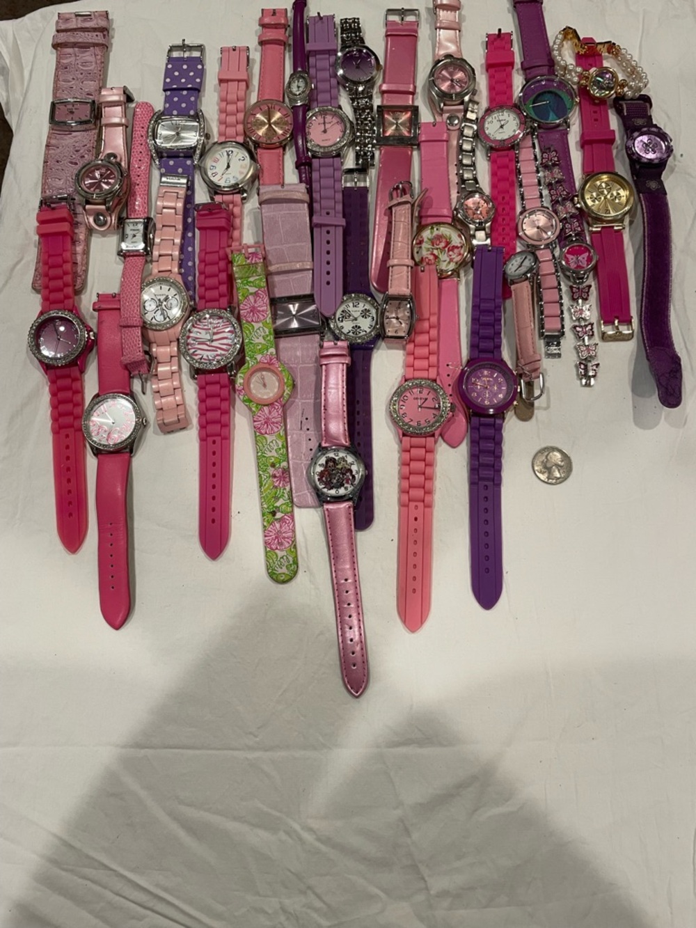 Lot of 32 Pink Women's Fashion Watches - Assorted Styles , think Pretty in Pink.